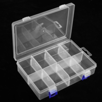 Xelsluthe Plastic Jewelry Organizer Box, Washi Tape Storage 6 Grids Compartment Box for Washi Tape, Art Supplies and Sticker Container Organizer Case