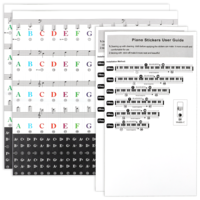 2 Pcs Piano Key Stickers, Piano Notes Guide for Beginner Removable Piano Note Sticker Letters Bold Large Letter Piano Stickers for 88/76/6/54/49/37 Keys Reusable Multicolor