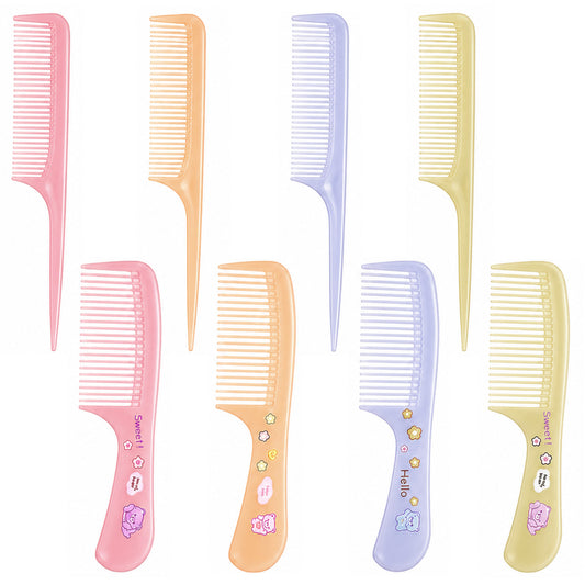 8 Pcs Toddler Comb Cute Hair Comb Set Portable Baby Hair Combs Cute Animal Patterns Mini Combs Rat Tail Hairs Styling for All Hair-Types of Women, Girls