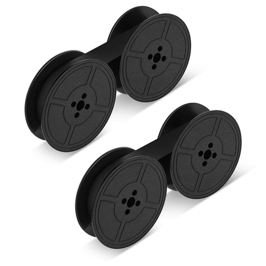 Psyqtsuary 1/2 Inch 2 Pairs Universal Typewriter Ribbon, Vintage Typewriter Ink Ribbon Wide Black Ink Ribbon Twin Spool Typewriter Ribbon Twin Spool Replacement Black for Most Vintage Typewriter