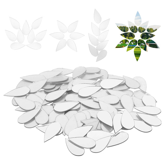 200 Pcs Teardrop Craft Mirrors, Acrylic Mirror Pieces 1 x 0.5 Inch Non-Stick Mini Glass Mirror Tiles DIY Mirror Teardrop Small Mosaic Tiles for Art Wall Door Home Decoration and DIY Projects Supplies