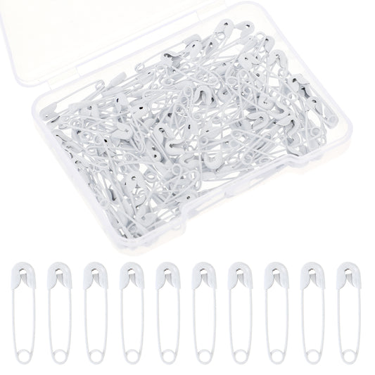 250 Pieces Mini Safety Pins Metal Clasp for Clothes Sewing Arts Craft Costume Handicrafts Jewelry Making Bulk Rust Pins for Decorate And Organize Items (White,19mm)
