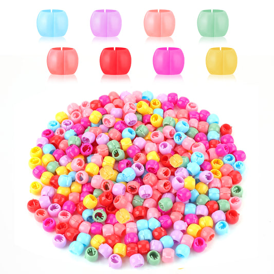 Hair Bead Clips, 200 Pcs Rainbow Mini Hair Clips Braid Clips, Plastic Tiny Hair Claw Clips Cute Candy Colors Hair Decorations Colorful Wear Hair Accessories for Women and Girls (Mixed Colors)