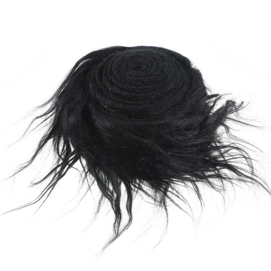 Black Fur 2x59 Inch Faux Fur Fabric Shaggy Plush Precut Strips Fluffy Fuzzy Craft Fur for Gnomes Beard Santa Claus Hair Dwarf Cosplay Costume Easter DIY Craft Decoration