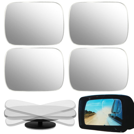 4 Pack Blind Spot Car Mirror Glass Rear View Mirror Convex Car side mirror blindspot, Glass Traffic Safety Rearview Mirror Rectangle Frameless Convex Lens for Car Truck
