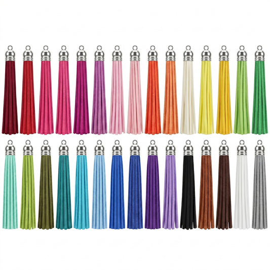 30Pcs Leather Tassels for Keychain Making 3.5Inch Keychain Tassels Faux Leather LeatherTassel for Bag Charm Crafts DIY Key Chains Jewelry Making