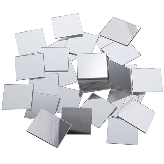 Small Mirrors for Crafts, 100 Pcs 1 Inch Adhesive Mini Square Mirror Tiny Acrylic Mirror Stickers for DIY Crafts Projects Supplies, Home Bathroom Wall Table Decoration