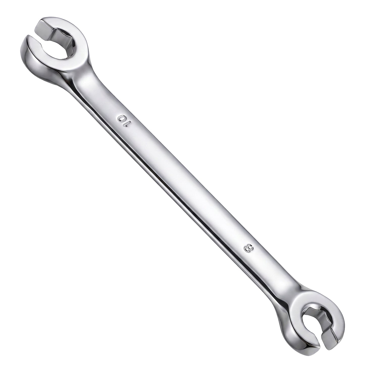 Vin Beauty 8mm x 10mm Flare Nut Wrench, Double Open End CR-V Chrome Vanadium Steel Metric Line Wrench, 15-Degree Offset Design for Brake Line Fuel Lines Transmission Repair, Automotive Tool