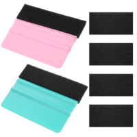 2 PCS Vinyl Squeegee, Vinyl Wrap Tools, Felt Squeegee with Felt Replacements, 4 Inch Scratch Free Scraper for Car Wrap, Window Tint, Craft Sign Making and DIY Application