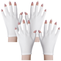 Zelphvt UV Protection Gloves for Gel Nail Lamp, 2Pairs UV Protection Gloves for Manicures, Art Skin Care Fingerless Glove for Women Men Protecting Hands from UVS Light Harm