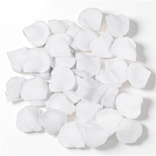 1000Pcs Artificial Flowers Silk Rose Petals, Exquisite White Rose Petal, Fake Roses Petals, Artificial Flower Petal for Wedding Decoration Party Table Confetti Romantic Night Valentine's Day (White)