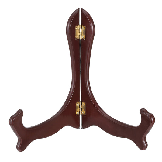 7 Inch Wooden Easel Plate Holder, Red Finish Displays Stand Wooden Display Stand Plates Decorative Plates Holder, Picture Frames Folding Display Stands Desktop Ornaments Artwork DisplayStand, Red