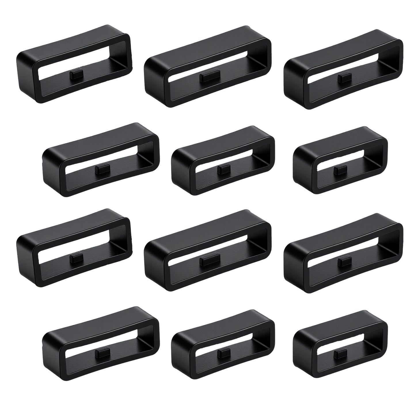 InnoHHustle 12 Pcs Silicone Watch Band Keepers 16mm /18mm /20mm /22mm /24mm /26mm Watch Strap Holder Loop Black Watches Band Fastener Rings Replacement Rubber Watches Wristband Keeper Retainer