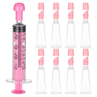 8 Pcs Empty Lip Gloss Tubes 10ml Clear Refillable Squeeze Tubes Clear Lip Balm Tube with 5ml Syringes Mini Cosmetic Soft Tube for Lips Balm and Travel Toiletries