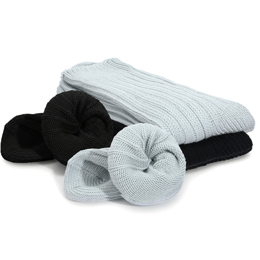 2 Pairs Double-Needle Combed Cotton Socks for Men, Extra Thick Loose-Fit Winter Socks, Winter Warm Cozy Crew Socks, Ideal Snow Warm Gift