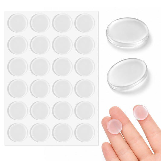 24Pcs Clear Glass Table Top Anti Slip Pads Rubber Bumpers 20mm×2mm