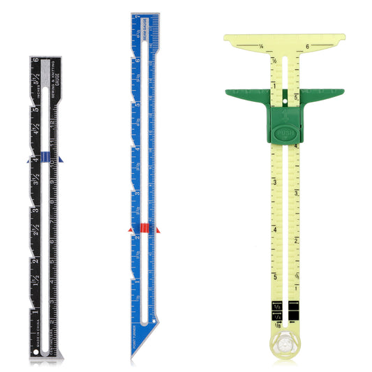 3 Pack Sliding Gauge Sewing Ruler Sewing Measuring Tool 5-in-1 T-Shaped Rulers Fabric Quilting Ruler Measuring Tool Crafting Supplies for Sew Beginner