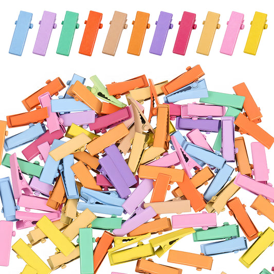 100 Pcs Mini Alligator Clips for Hair Styling, Small Crocodile Clips Duck Bill Hair Barrettes Accessories for Women Crafts Bows Arts(9 Colors, 2cm)