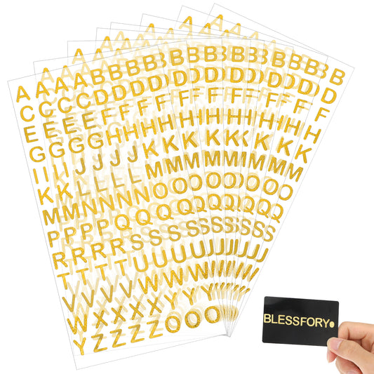 8 Sheets Gold Letter Stickers Gold Glitter Alphabet Sticker Self Adhesive Vinyl Letter Stickers Capital Letters or Gift Scrapbooks Greeting Cards Arts Craft