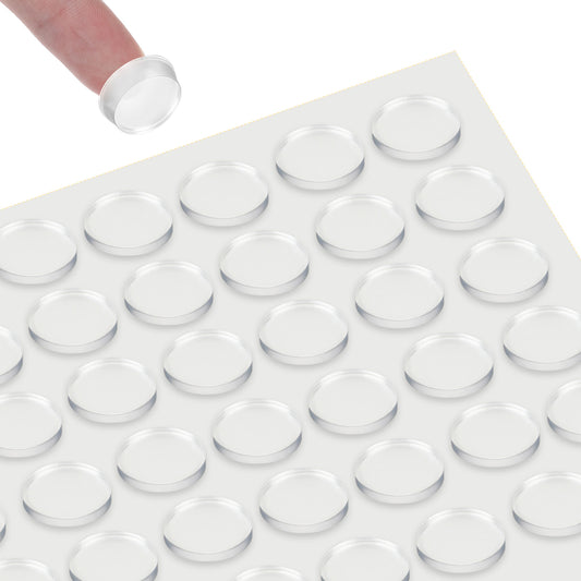 256Pcs 1/2” Glass Table Top Bumpers Clear Pads for Glass Table Top Anti Slip Pads Grippers Self Adhesive Clear Rubber Bumpers Feet Cabinet Drawer Bumper Sticky Pad for Glasses Tops, Round