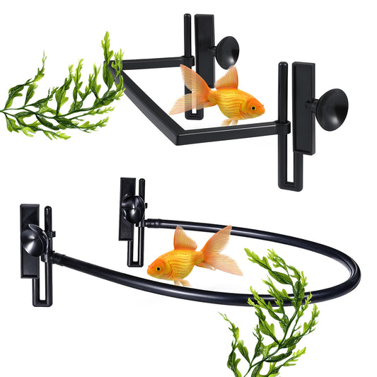 2 Pack Floating Plant Corral for Aquarium, Floating Plant Fence for Aquarium Accessories, Fish Tank Plants Fence Adjustable Height with Water Level, Suitable for All FloatingPlant Aquariums (Style 2)