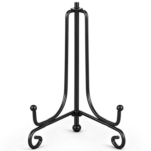 Qulkws 4 Inch Plate Stand for Display, 4Pcs Foldable Display Stand for Picture Frames Decorative Plates Photos Books and Art (Black)