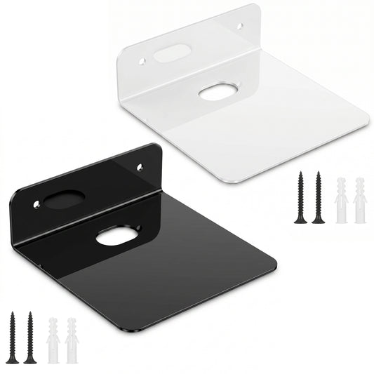 Bruislard 2 Pcs Small Shelf for Wall 5 Inch Heavy Duty Metal Floating Shelves Matte Black Display Shelves with Screw Caps Small Wall Mounted Shelf for Modern Home and Office Storage(Black White)