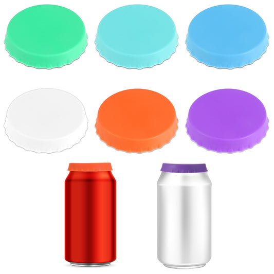 Silicone Soda Can Lids Colorful Reusable Drink Cans Protector Silicone Beer Can Cover Spill-proof Dust-proof Lids for Soda, Drink, Juice, Beer, Coke, Beverage, Standard Size Cans