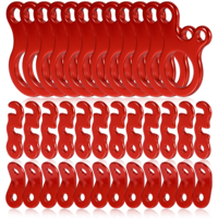 36 Pcs Tent Rope Tensioner Aluminum Alloy Guyline Cord Adjuster 3 Types Tent Tensioners Rope Adjuster for Camping Tents Outdoor Hiking (Red)
