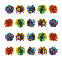 30 Pack Cat Crinkle Toy Ball 2.36" Interactive Crinkle Balls Bright Colors Cat Ball Toys Colorful Chew and Chase Cats Toys for Indoor Cats Kittens to Keep Fit Active