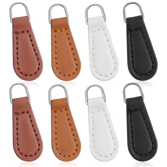 8 Pcs Leather Zipper Pulls, Detachable PU Leather Zipper Pull Replacement for Luggage, Jackets, Purses, Backpacks, Suitcases, Handbags