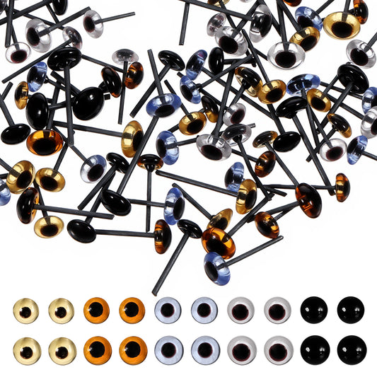 Skrfren 100PCS Glass Eyes Kits Mixed Colors, 4/5mm Needle Felting Eyes mini Glass Clear Eye Kits, Tiny Glas Eye Assortment Kit for Crafts Needle Felting Bears Dolls Decoys Sewing, 5 Color