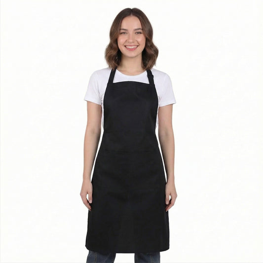 Jxiwfvl Adjustable Black Aprons with Pockets, Apron for Women Men Durable Polyester, Black Chef Aprons Waterdrop & Wrinkle Resistant for Cooking, Baking, BBQ, Crafting, Gardening