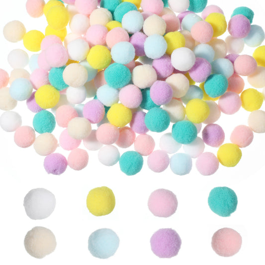 200 Pcs Pom Poms for Crafts, 2cm Small Puff Balls Fuzzy Pastel Pom Poms for Hobby Supplies DIY Arts Home Party Decorations(Multi-Colored)