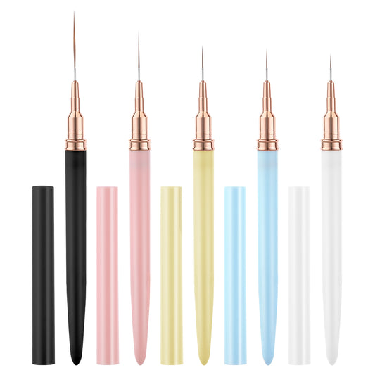 10 Pcs Nail Art Liner Brushes, Painting Nail Art Brush Set, Thin Liner Nail Brush, Nail Art Striping Brushes, Nail Dotting Drawing Tool for Long Lines, Fine Drawing, Thin Details(7/9/11/15/25mm)