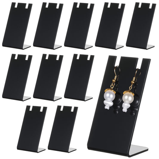 Acrylic Earring Holder, 10 Pcs Black Earring Display Holders 1.7x1.4x3 Inch L-Shape Jewelry Display Stand Dangling Ear Organizer Stands for Earrings Jewelry Necklace Displays Earrings Photography Prop
