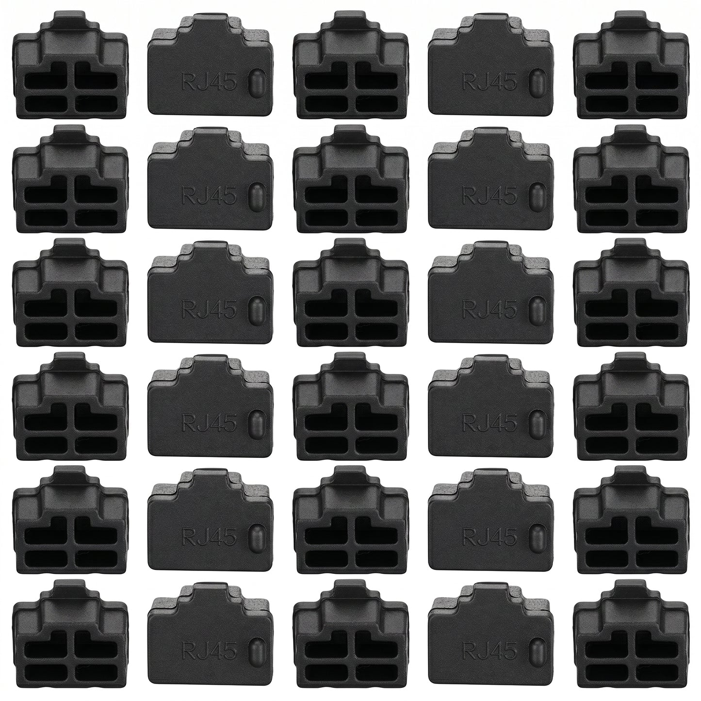 30 Pcs Ethernet Port Cover, Silicone Hub Port RJ45 Dust Cover, Ethernet Plug Protector Stopper Cap for RJ45 Female Ports Devices, TV, Computer, Other Devices, Black