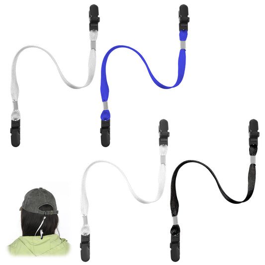 KALIONE Hat Clips for Wind Hat Retainer Clip Windproof Hats Strap Clip Adjustable Retainers with Strings Anti Wind Hats String Clips Cap Keeper for Running Hiking Camping Travel