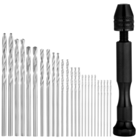 Pin Vise Hand Drill Set Versatile Pin Vise Craft Drills with 25 Pcs Micro Twist Drill Bits (0.5-3.0mm) Precision Manual Craft Drills for Resin Wood Plastic Miniature Crafting