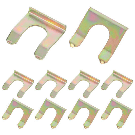 10 Pcs Brake Line Clips, Metal Brake Line Retainer U Shaped Brake Line Retainer Metal Brake Accessories Brake Line Clamp Brake Pad Clips Brake Cable Clamps Replacement for Vehicles Motorcycles