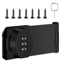 Cabinet Password Hasp Locks Keyless Cabinet Lock Rotary Hasp Locks 3-Digit Mechanical Password Combination Code Door Security Gate Locks for Wooden Drawer Cupboard Locker (Black)