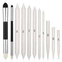 Blending Stump, 13 Pack Blending Stumps for Drawing, Washable Blendings Sponge Pens and Sandpaper Pencil Sharpener, Pastel Blendings Tools Pencil Blender Sticks for Student Artists Drawing