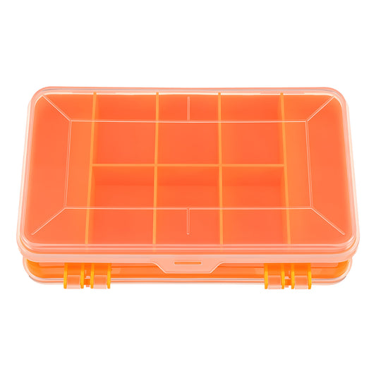 Double-Side Hardware Box Storage, Screws Storage Box, 8 GridsHardware Box-Organizer, Portable Small Parts Screw Hardware Organizer, Multifunctional Storage-Tool Case for Nuts, Screws (Orange)