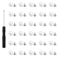 30 Sets Pearl Buttons for Clothes, No Sew Pearl Buttons Brooches and Pins for Women, Removable Reusable Decorative Pearl Pins Buttons for Shirt Blouse Dress Sweater Shawl DIY Crafts(9.8mm)