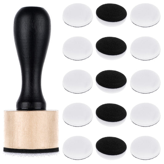 16 Pcs Ink Blending Tool, Including 15 Pcs Mini Round Foams Replacement Refill for Distressing Stamping Blending Scrapbooking Painting Drawing Art Supplies Ink Tools