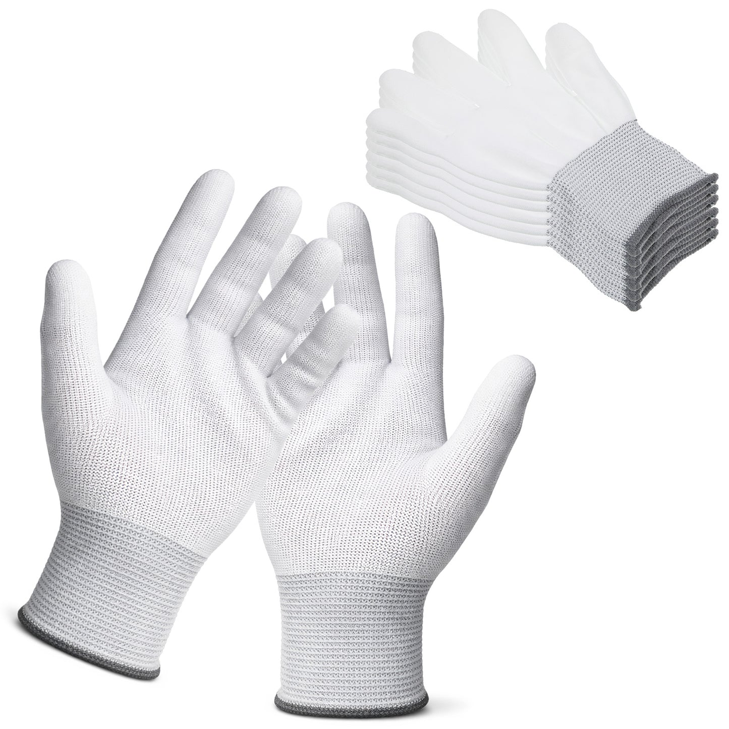 Trinkrittey 6 Pairs Quilting Gloves for Free-motion Sewing, Lightweight Nylon Sewing Glove Quilting Gloves for Quilters