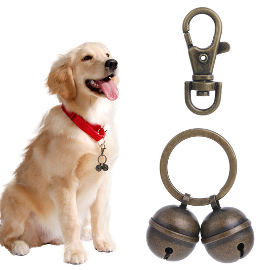 Copper Bells for Dog Collars with Snap Clips, Dog Bells for Pet Tracking, Bell Necklace for Dogs and Cat, Clear Sound & No Rust, Pet Pendant Accessories, Copper Bells with Quick Clips