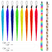 Cat Worm Toy, 12 PCS Cat Wand Toy Accessories Including Worm & Snake Refills Set, 2PCS Replacement String for Cats Fishing Pole Toys, Assorted Feather Toys Attachments Teaser for Indoor Cats Kitten