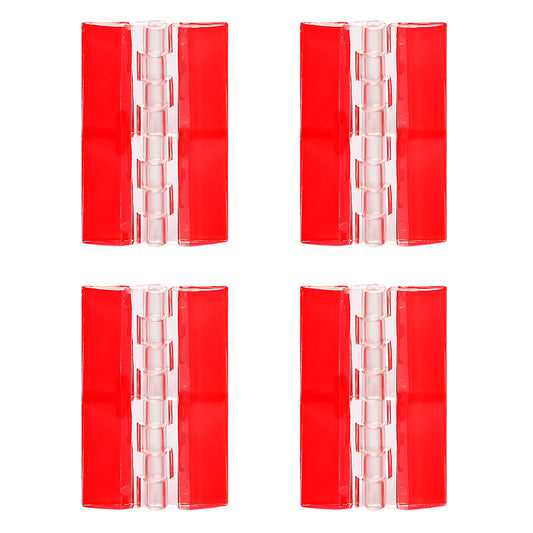 4 Pcs Clear Plastic Hinges Adhesive Acrylic Hinge Transparent Continuous Piano Hinge Self-Adhesive Folding Hinge Tools for Cabinet Drawer Furniture DIY Display Stand 75x45 mm