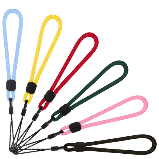 6Pack Small Lanyard Finger Strap Ring Lanyard Short Rope, Adjustable Lanyard Finger Strap Colorful Nylon Hand Strap Straps for Phone Cases Keys Lanyard Short Keychain Portable Finger Lanyard